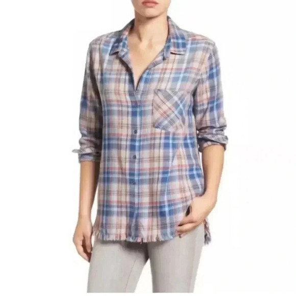 Cloth & Stone | Anthropologie soft plaid flannel Size XS - Picture 1 of 14